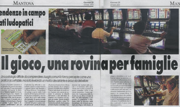 Gioco d'azzardo patologico La Voce di Mantova 23 ottobre 2014